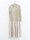 SWAYING 2025 Fall/Winter Collection: Fish-tail design polo dress with contrasting panel, Style No. SW-SW25AW2L03C1S2-HL, Gray-Green